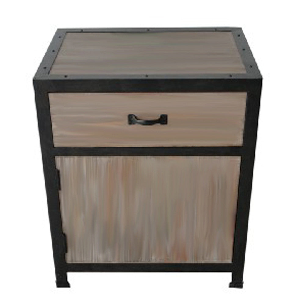 HomeRoots 20" Solid Wood End Table With Drawer in Brown Finish