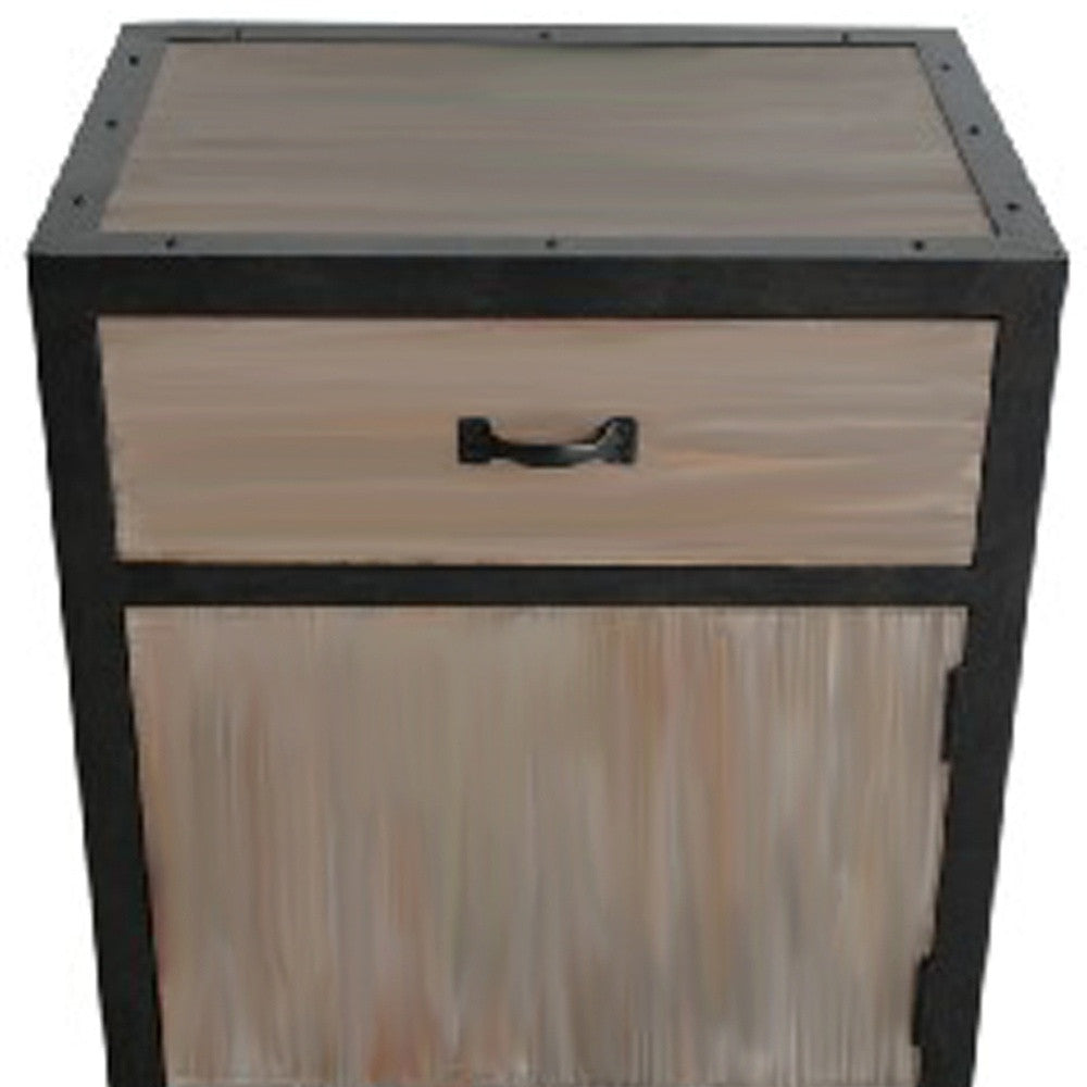 HomeRoots 20" Solid Wood End Table With Drawer in Brown Finish