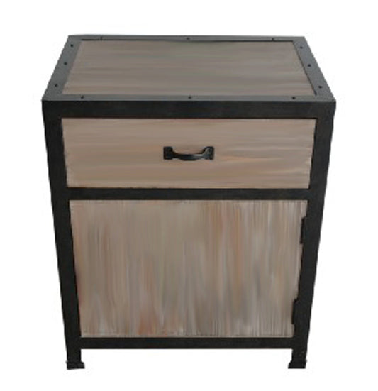 HomeRoots 20" Solid Wood End Table With Drawer in Brown Finish