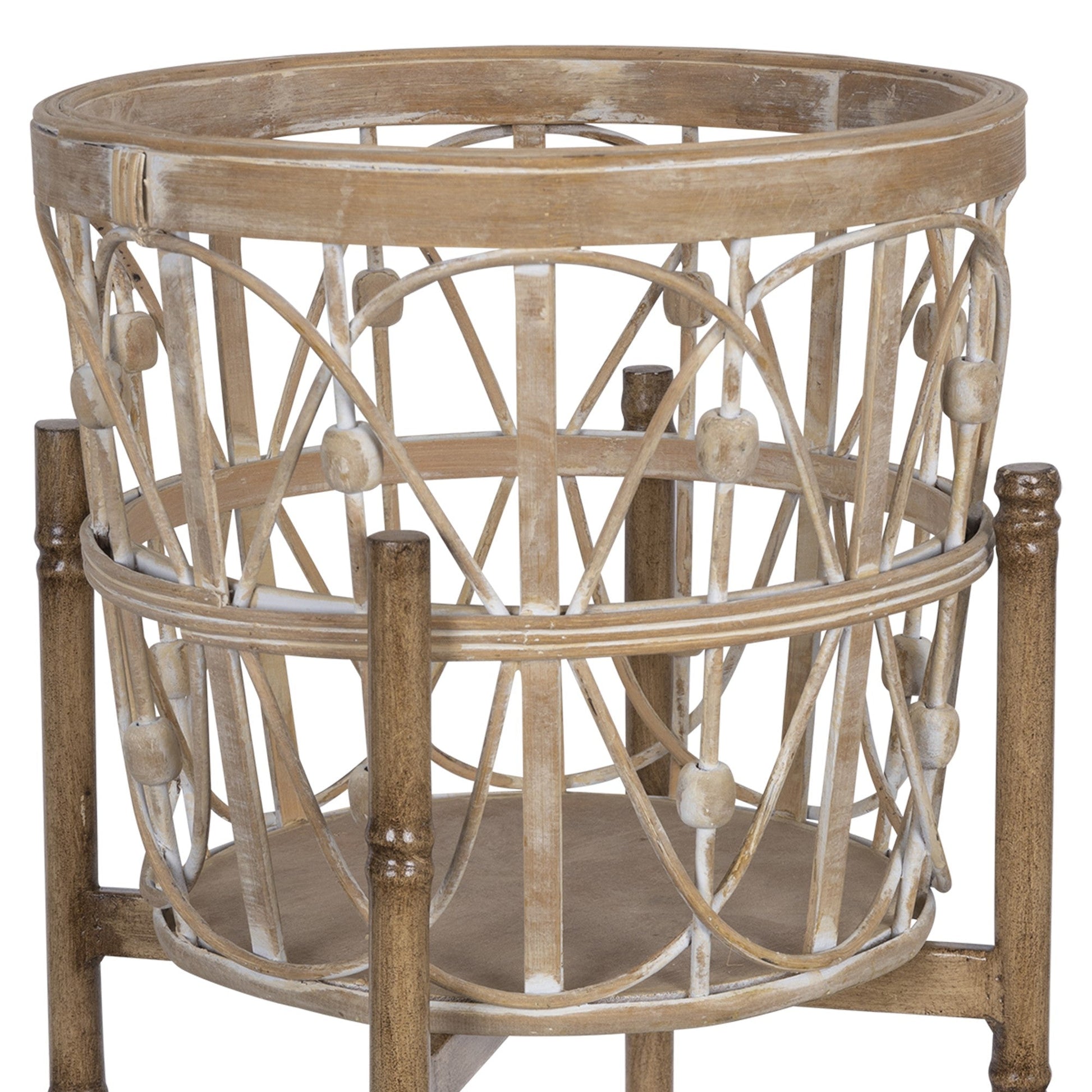 HomeRoots 20" Solid Wood Round End Table in Brown Finish