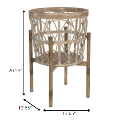 HomeRoots 20" Solid Wood Round End Table in Brown Finish