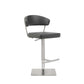 HomeRoots 20" Stainless Steel Bar Chair in Black and Silver Finish