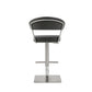 HomeRoots 20" Stainless Steel Bar Chair in Black and Silver Finish