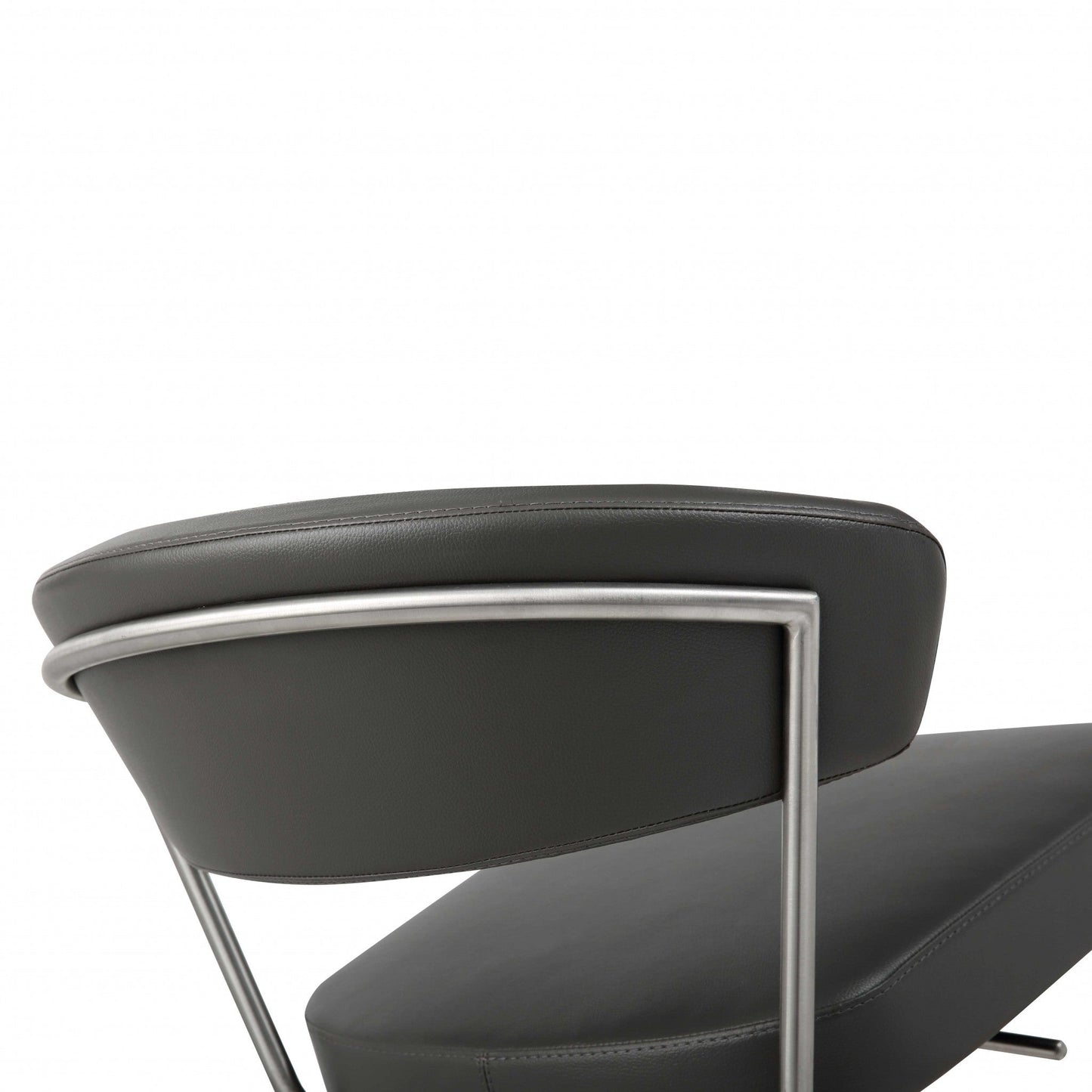 HomeRoots 20" Stainless Steel Bar Chair in Black and Silver Finish