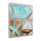 HomeRoots 20" Starfish Sailboat and Beach Sign Giclee Wrap Canvas Wall Art