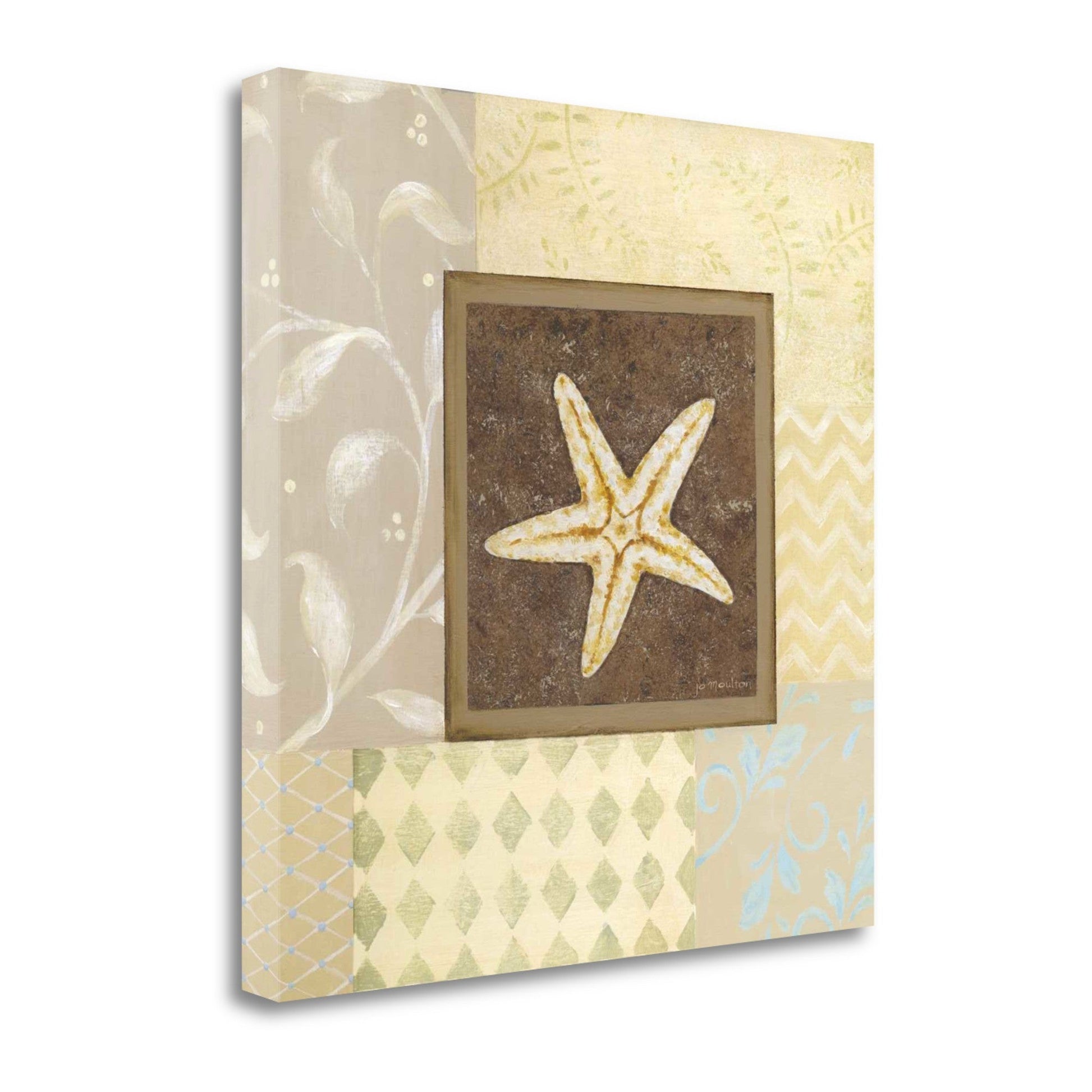 HomeRoots 20" Starfish with Multi-Pattern Background Giclee Wrap Canvas Wall Art