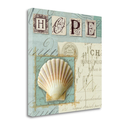 HomeRoots 20" Vintage Inspired Beach Hope Journal Giclee Print on Gallery Wrap Canvas Wall Art