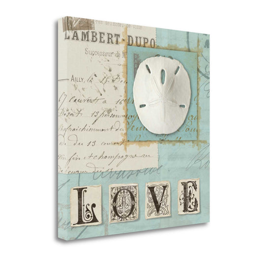 HomeRoots 20" Vintage Inspired Beach Journal Giclee Print on Gallery Wrap Canvas Wall Art