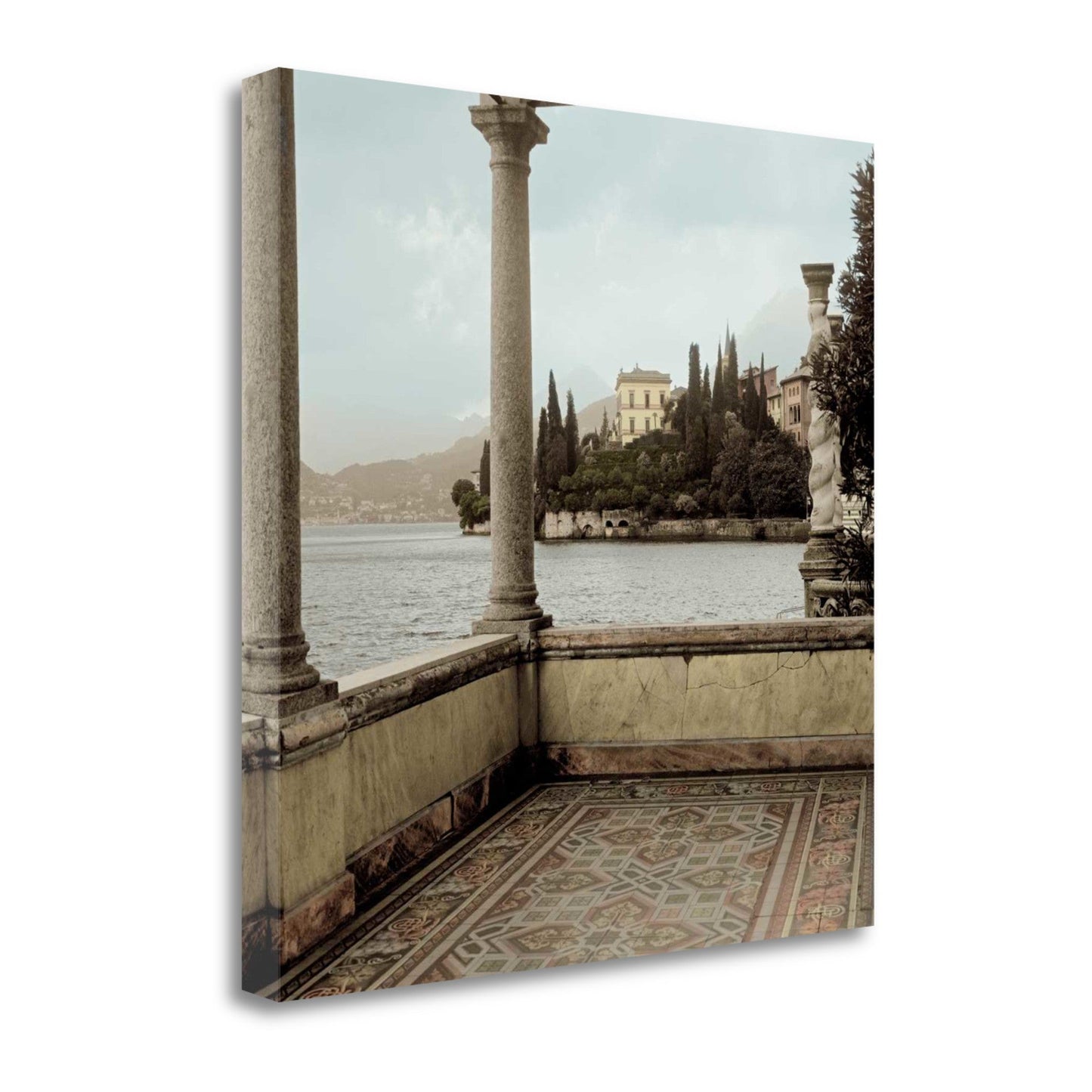 HomeRoots 20" Water View From European Balcony Giclee Wrap Canvas Wall Art