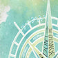 HomeRoots 20" Watercolor Adventurous Compass 1 Giclee Wrap Canvas Wall Art