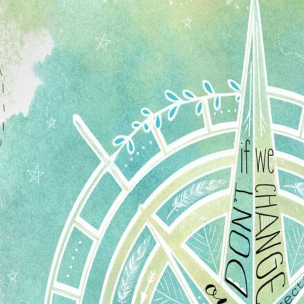 HomeRoots 20" Watercolor Adventurous Compass 1 Giclee Wrap Canvas Wall Art