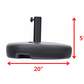 HomeRoots 20 X 13 X 5 Black Water Injection Umbrella Base