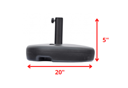 HomeRoots 20 X 13 X 5 Black Water Injection Umbrella Base