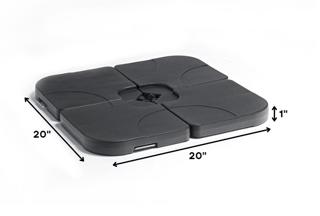 HomeRoots 20" x 20" Black Water Injection Umbrella Base