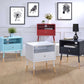 HomeRoots 20' x 16' x 24' White And Natural End Table