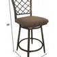 HomeRoots 20' x 17' x 39' 2-Piece Fabric And Antique Swivel Counter Height Chair With