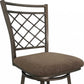 HomeRoots 20' x 17' x 39' 2-Piece Fabric And Antique Swivel Counter Height Chair With