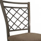 HomeRoots 20' x 17' x 39' 2-Piece Fabric And Antique Swivel Counter Height Chair With