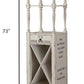 HomeRoots 20' x 18' x 73' Antique White Wood Wine Cabinet