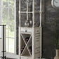 HomeRoots 20' x 18' x 73' Antique White Wood Wine Cabinet