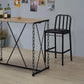 HomeRoots 20" x 19" x 41" Black And Antique Black Bar Chair in Set of Two