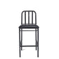 HomeRoots 20" x 19" x 41" Black And Antique Black Bar Chair in Set of Two