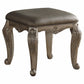 HomeRoots 20" x 20" x 19" PU Vanity Stool In Antique Champagne Finish