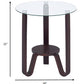 HomeRoots 20" x 20" x 22" Clear Glass And Wood End Table in Dark Walnut Finish