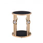 HomeRoots 20" x 20" x 24" Metal And Glass End Table With Gold and Black Finish