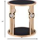 HomeRoots 20" x 20" x 24" Metal And Glass End Table With Gold and Black Finish