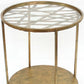 HomeRoots 20" x 20" x 24" Round End Table With Rimmed Glass Top in Gold Finish