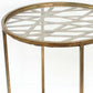 HomeRoots 20" x 20" x 24" Round End Table With Rimmed Glass Top in Gold Finish