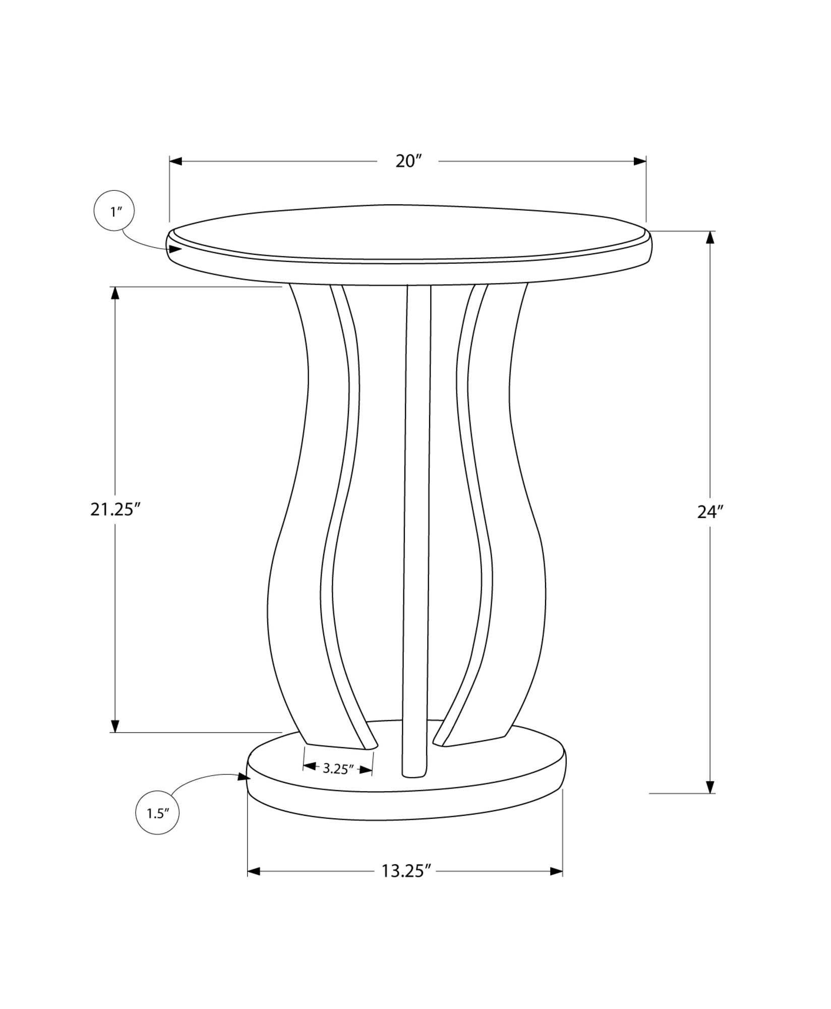 HomeRoots 20" x 20" x 24" Silver End Table With Mirror Top