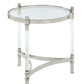 HomeRoots 20" x 20" x 24" Stainless Steel Clear Acrylic And Glass End Table