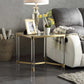 HomeRoots 20" x 20" x 24" Stainless Steel Clear Acrylic And Glass End Table
