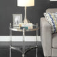 HomeRoots 20" x 20" x 24" Stainless Steel Clear Acrylic And Glass End Table