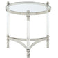 HomeRoots 20" x 20" x 24" Stainless Steel Clear Acrylic And Glass End Table