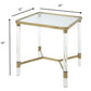 HomeRoots 20" x 20" x 24" Stainless Steel Clear Acrylic And Glass End Table
