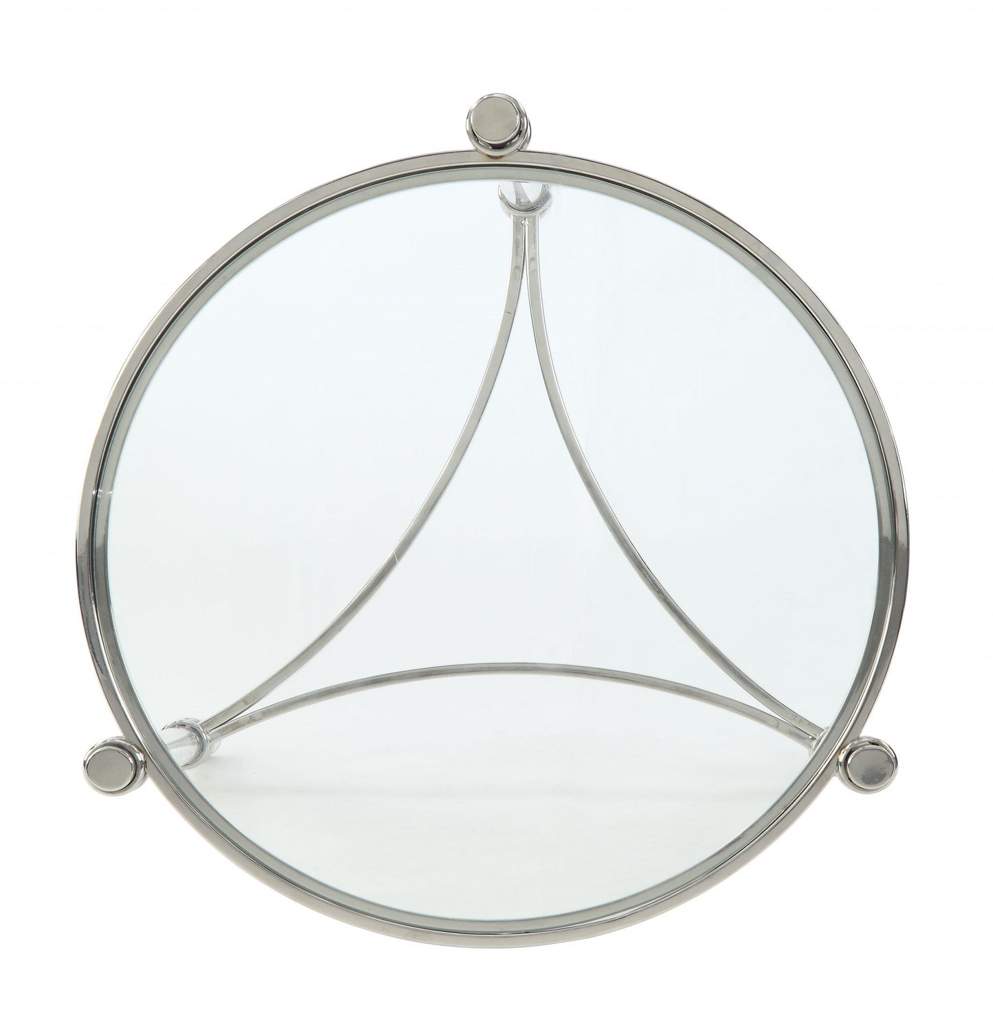 HomeRoots 20" x 20" x 24" Stainless Steel Clear Acrylic And Glass End Table