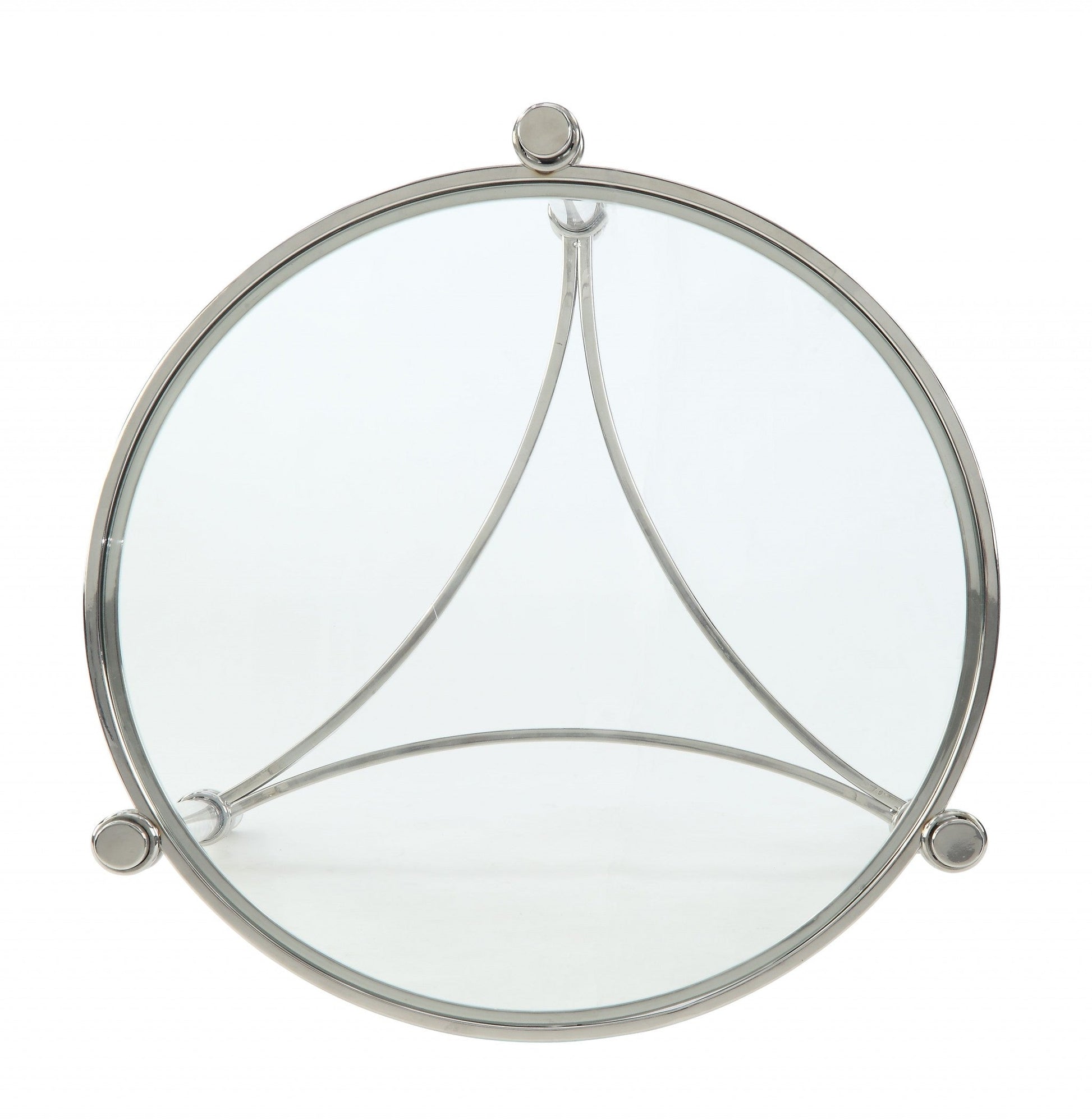 HomeRoots 20" x 20" x 24" Stainless Steel Clear Acrylic And Glass End Table