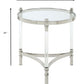 HomeRoots 20" x 20" x 24" Stainless Steel Clear Acrylic And Glass End Table