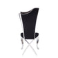 HomeRoots 20" x 21" x 43" Fabric and Stainless Steel Upholstered Side Chair in Set of Two