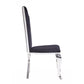 HomeRoots 20" x 21" x 43" Fabric and Stainless Steel Upholstered Side Chair in Set of Two