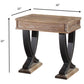 HomeRoots 20" x 22" x 25" Black Wood Metal End Table With Antique Oak Finish