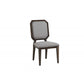 HomeRoots 20" x 22" x 39" Gray Fabric And Tobacco Side Chair In Set Of Two