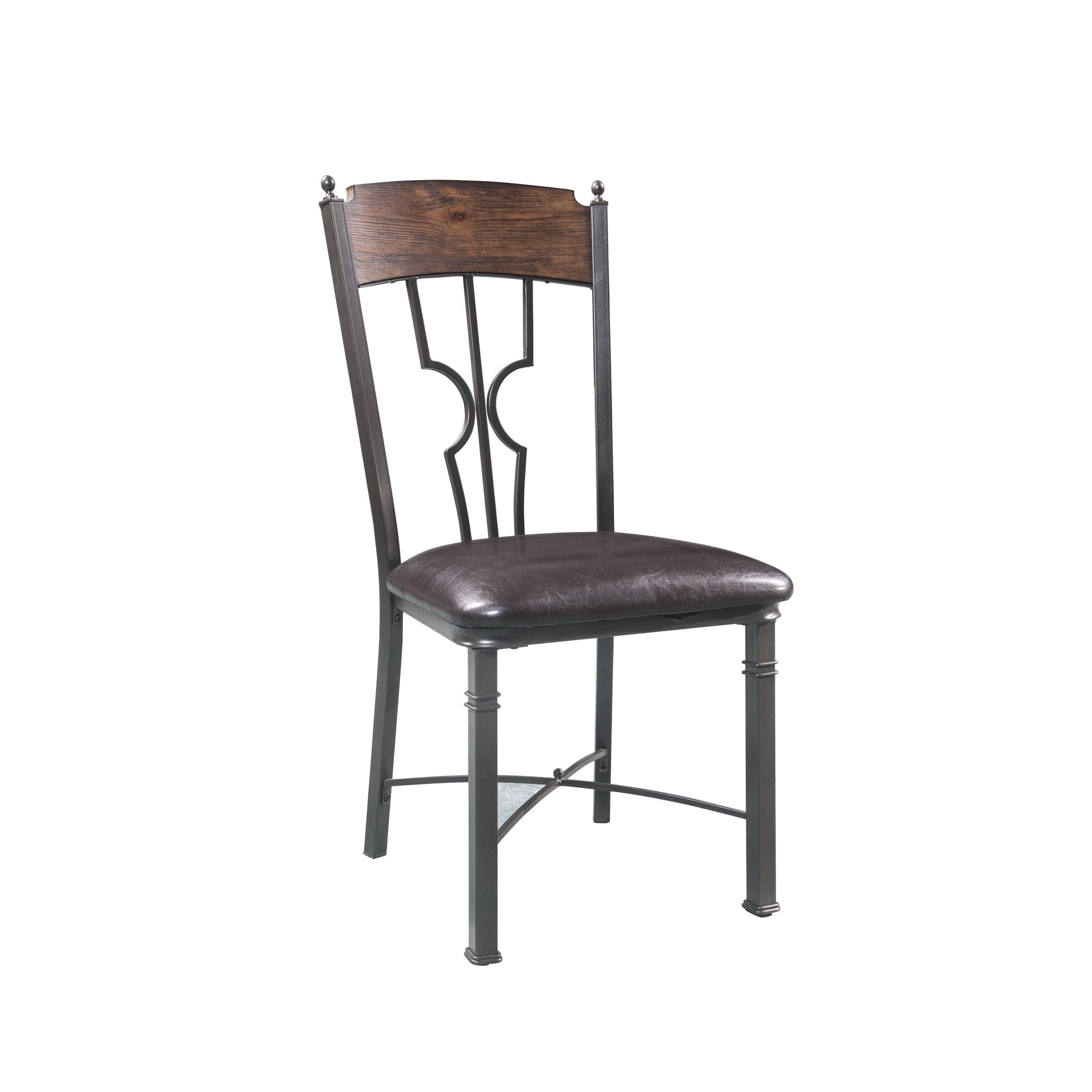 HomeRoots 20" x 23" x 39" Espresso And Dark Bronze Side Chair In Set of Two