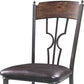 HomeRoots 20" x 23" x 39" Espresso And Dark Bronze Side Chair In Set of Two