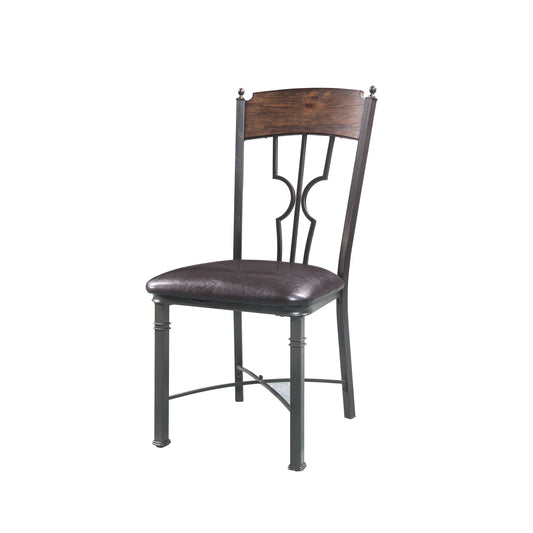 HomeRoots 20" x 23" x 39" Espresso And Dark Bronze Side Chair In Set of Two