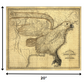 HomeRoots 20" x 24" Eagle Map of America c1833 Vintage Poster Wall Art