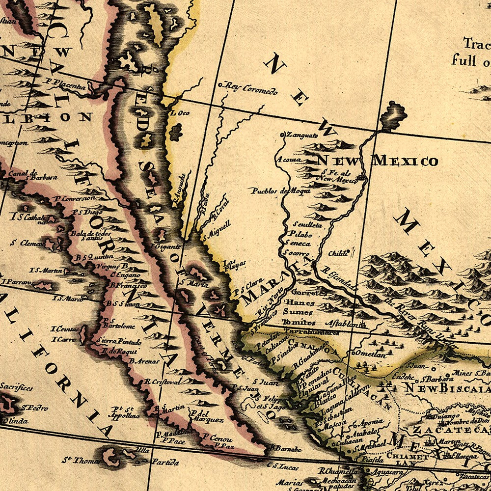 HomeRoots 20" x 24" Map of North America c1685 Vintage Poster Wall Art